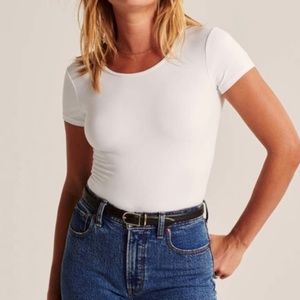 Abercrombie White Crew Neck Bodysuit
